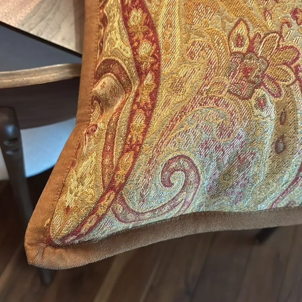 Lauren Ralph Lauren Gold, Brown, and Rust Paisley Accent Pillow - Qty 5